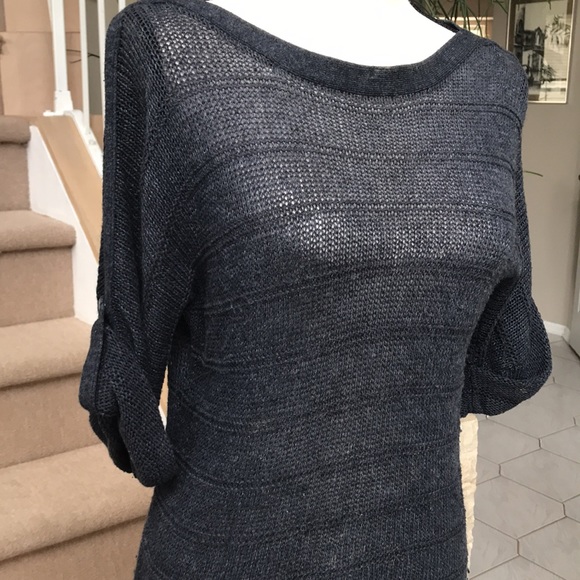 Armani Exchange grey silk/cotton blend tunic/sweater - Picture 2 of 8